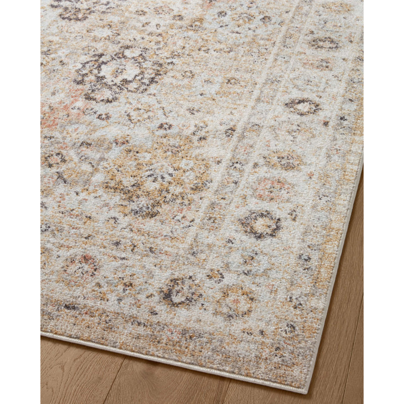 Monroe Oriental Machine Made Power Loomed Polypropylene Area Rug in Beige, Rectangle 7'10" x 10'