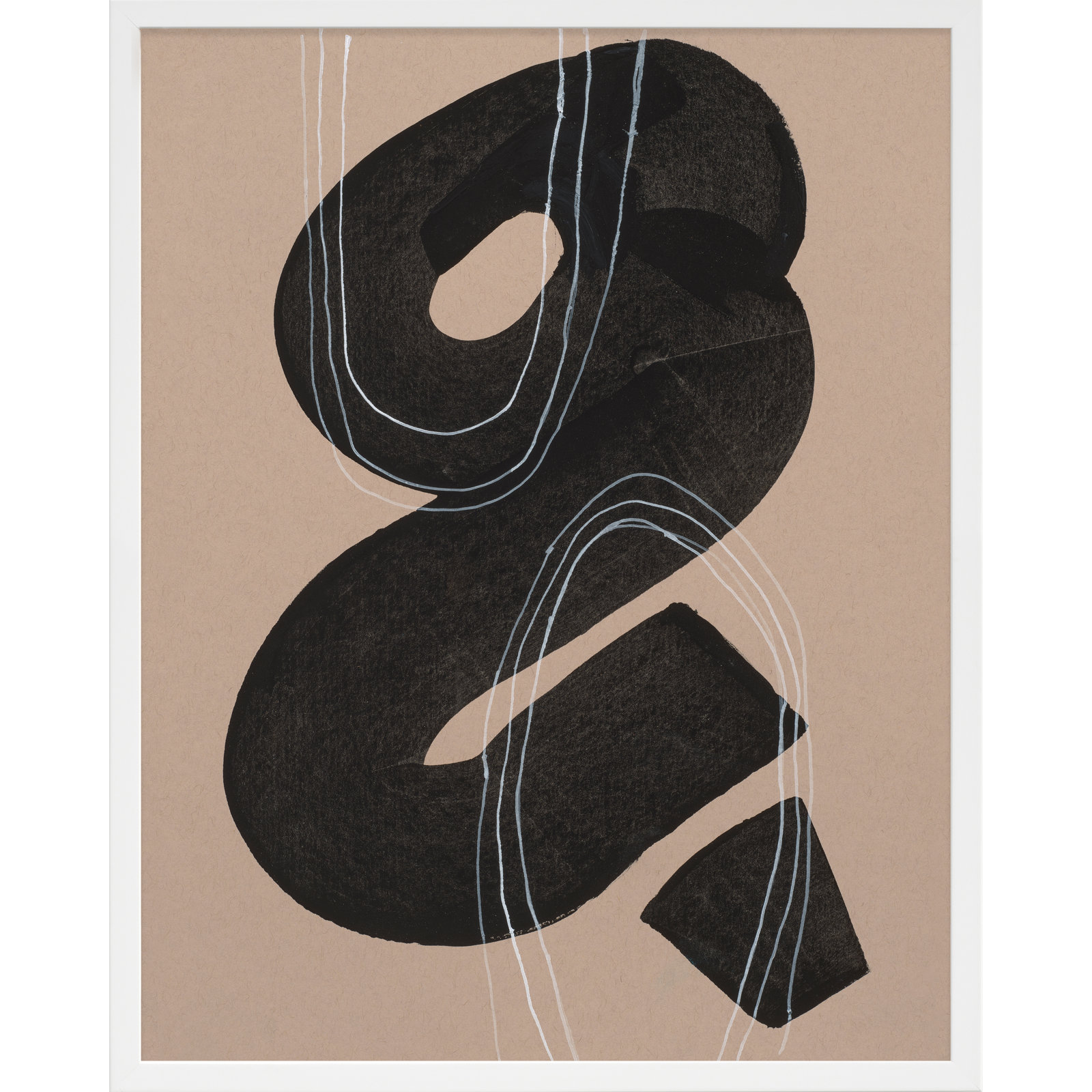 Free Form 5 by Andrea Stokes, 38" H x 30" W x 1.25" D, White Framed