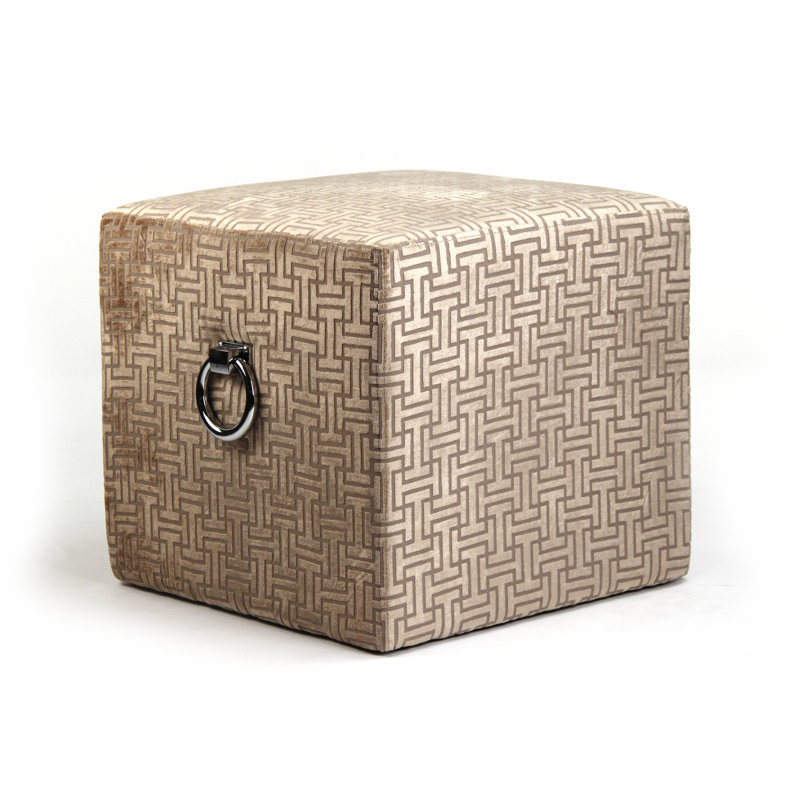 Maiden Lane Upholstered Accent Stool, Tan