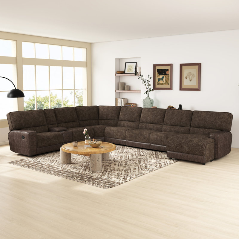 Canapé modulaire inclinable en cuir 8 pièces 8 pièces avec fauteuil inclinable et méridienne 8 pièces