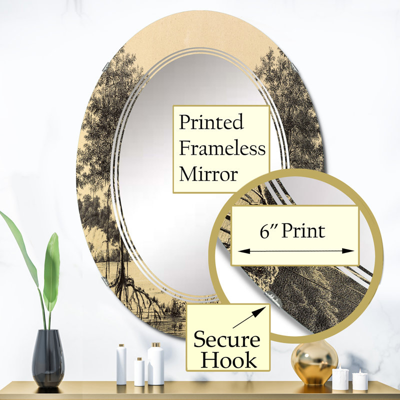 Miroir de salle de bain ovale mural, 36 po x 24 po