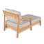 Canapé modulaire en L en bois d'acacia pour le patio, causeuse en L et causeuse