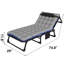Méridienne de patio de 29 pouces de largeur, réglable à 4 positions avec matelas et oreiller, capacité de 440 lb