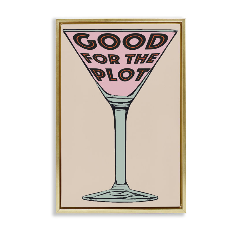  Toile flottante encadrée Good For The Plot Cocktail par Graffi * Tee Studios, H 25 po x l 17 po