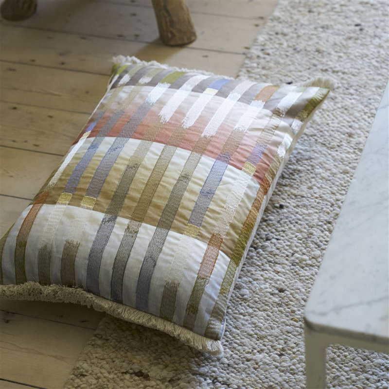 Cascata Decorative Pillow, Pink/Beige