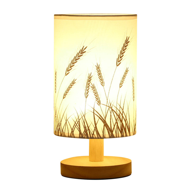 Décoration en bois massif Lampe de table à télécommande USB Étude de chevet pour chambre à coucher Homestay Led Night Energy Saving