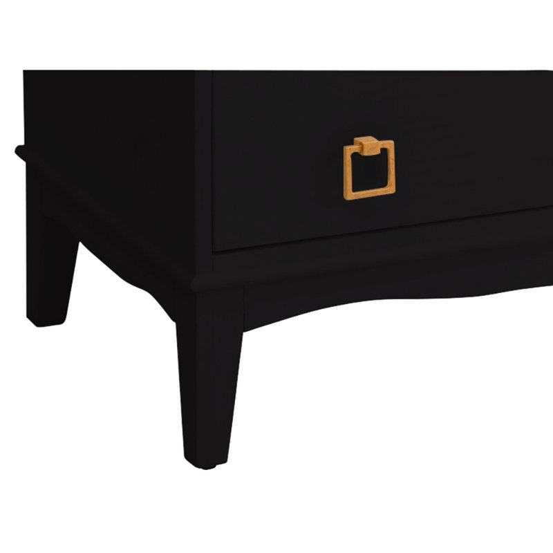 Jackson 3-Drawers Cabinet In Antique White, Tricorn Black