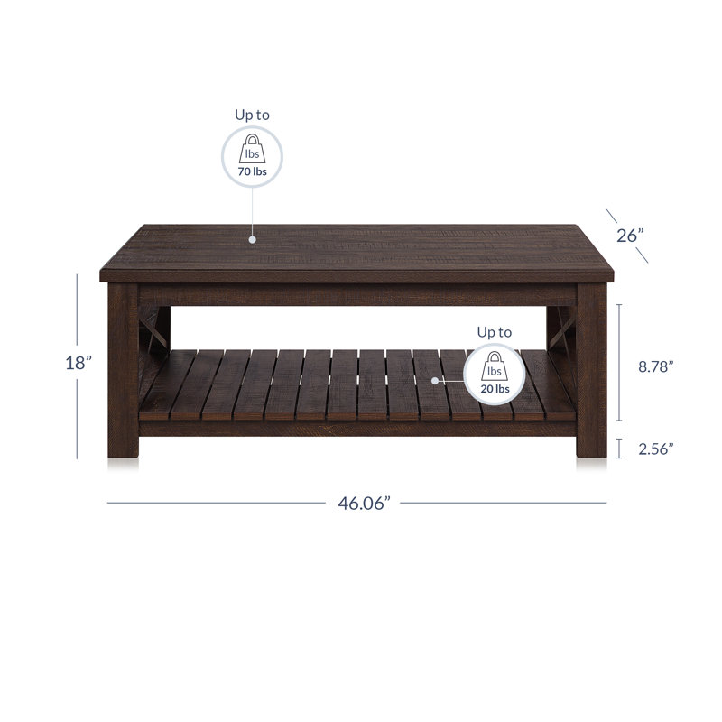 Table basse avec rangement Elva, Espresso