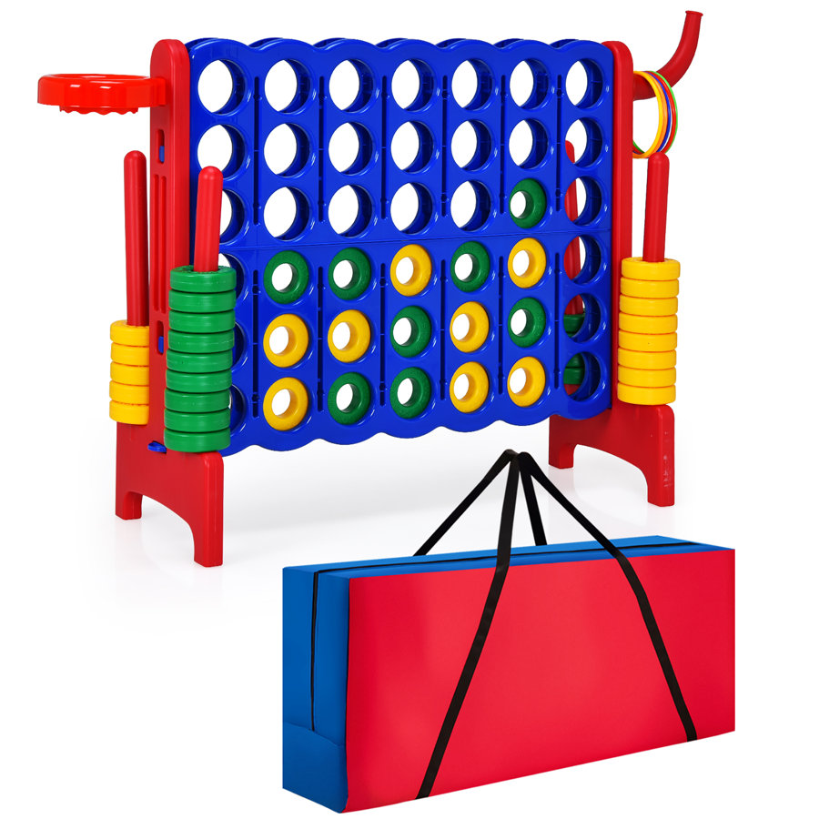 Giant 4 In A Row Jumbo 4-to-score Game Set W/storage Carrying Bag For Kids Adult