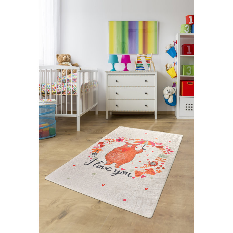 Floral Shag Area Rug, Rectangle 140 x 188cm
