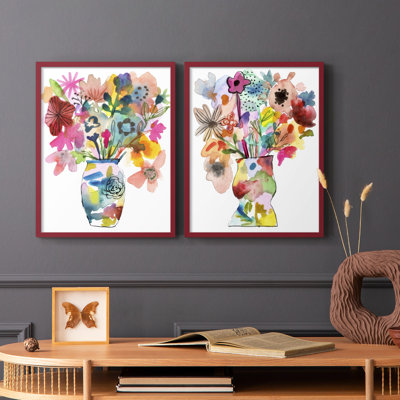 «Linear Bouquet I», reproduction encadrée de qualité supérieure - prête à être accrochée