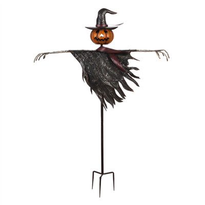 Jack-O-Lantern Scarecrow Garden Stake