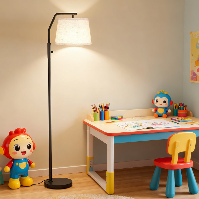 Modern Arc Floor Lamp With Adjustable Head, 0-100% Dimmable Standing Lamp For Living Room, Bedroom, Or Office, Includes 9W Led Bulb