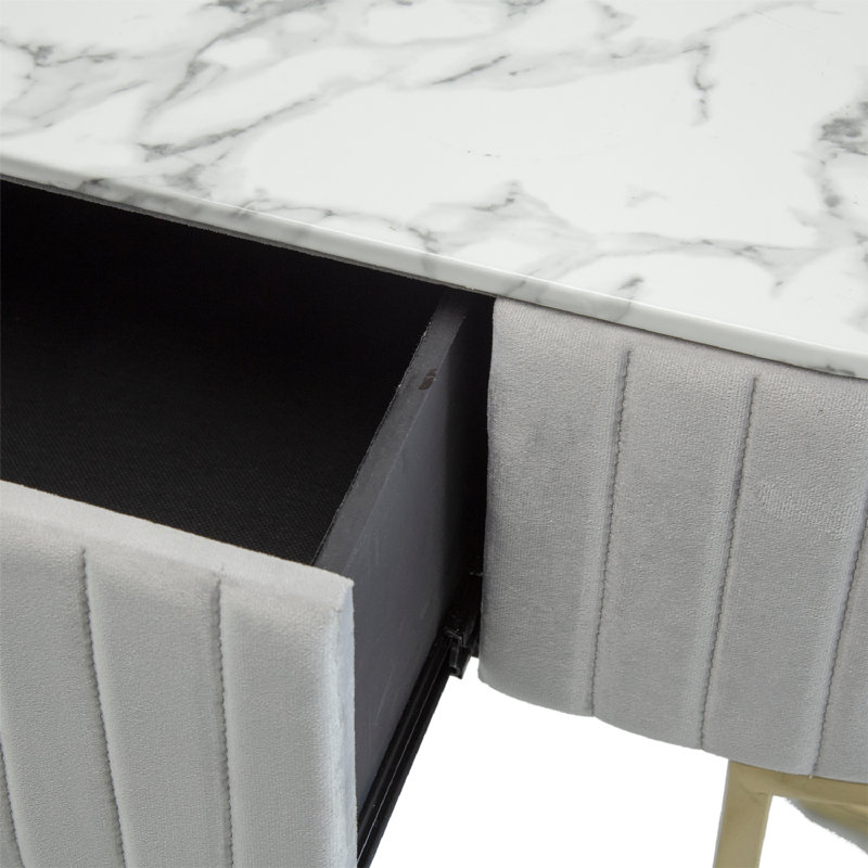 47.2'' Console Table, Grey/Gold