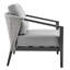 Chaise d'extérieur en osier et aluminium Shumon en noir et gris foncé