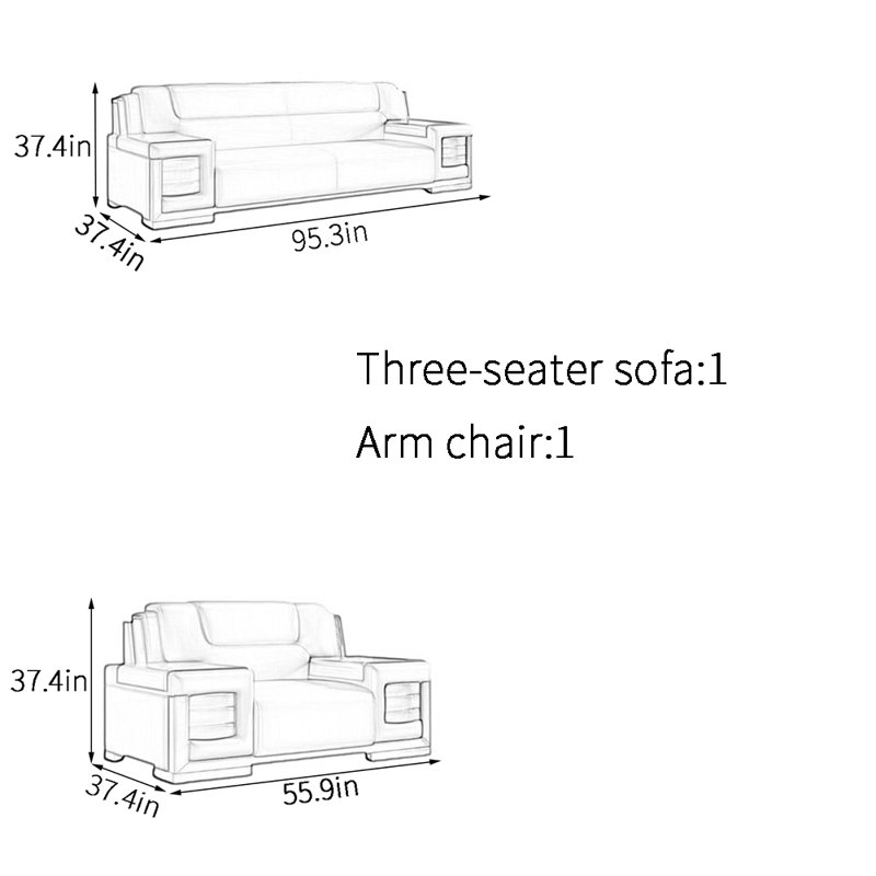 Business simple classic comfortable sofa set