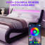 LED Platform Bed Frame With Adjustable Headboard with Wooden Slats, no Box Spring Needed-1089561293-1089561295