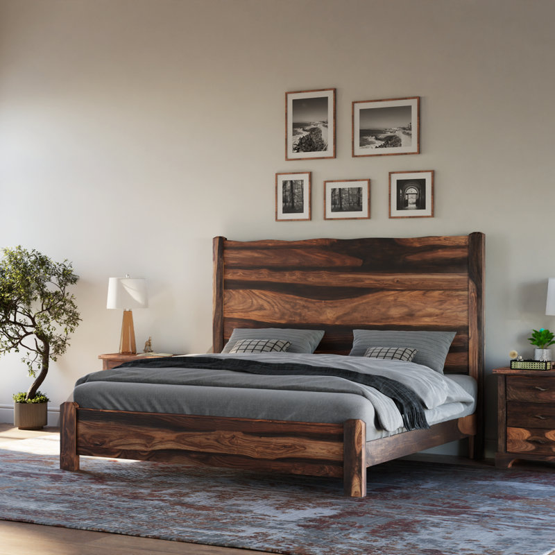Chaliyah Solid Wood Standard Bed, Walnut, King