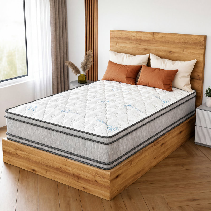 10-Inch Pillow Top Double-Sided Medium Firm Innerspring Mattress With 8" Box Spring Fully Assembled, King, King