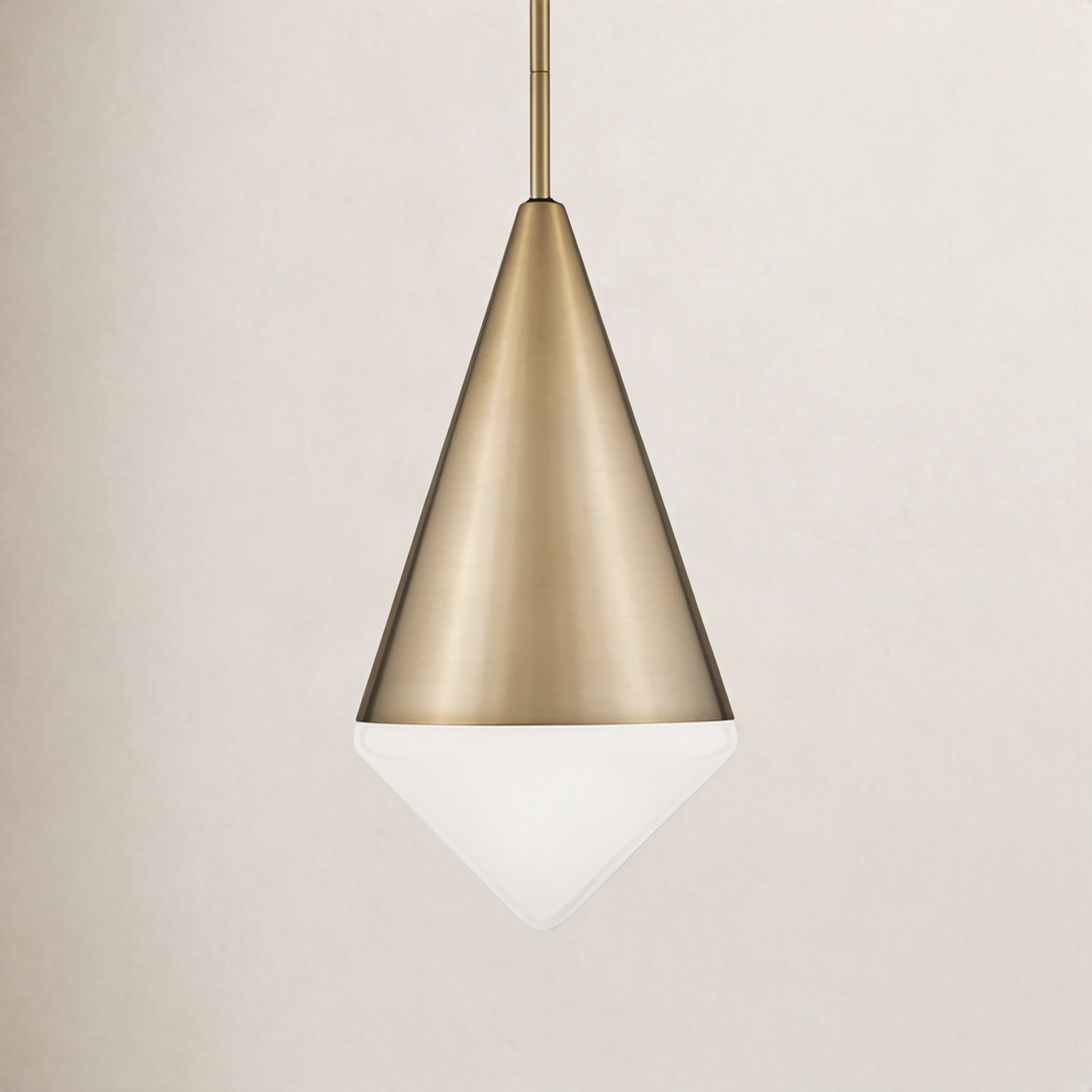 Gilroy Single Light Steel Dimmable Pendant, Lacquered Brass