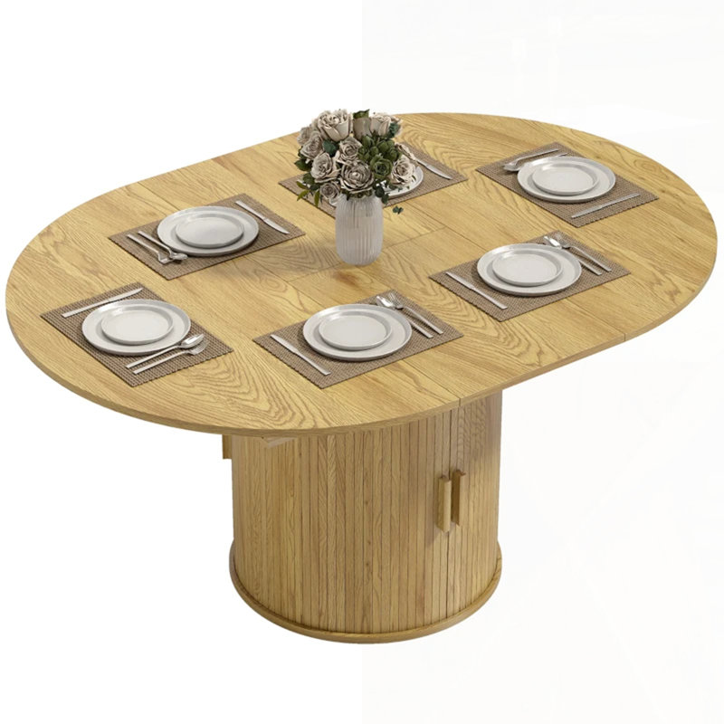 Table de salle à manger extensible avec rangement intégré, parfaite pour les cuisines modernes et les solutions peu encombrantes