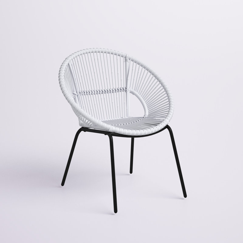 Chaise Boas Paradise Papasan, Blanc / noir