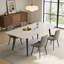 Rectangular Sintered Stone Table in Matt White, Carbon Steel Frame with Four-Leg Support Fast Dispatch From UK Warehouse – Dispatched Within 2 Days-429542386