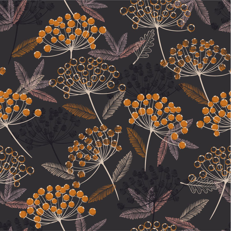 Floral Wall Mural, 100" W x 8.33" L