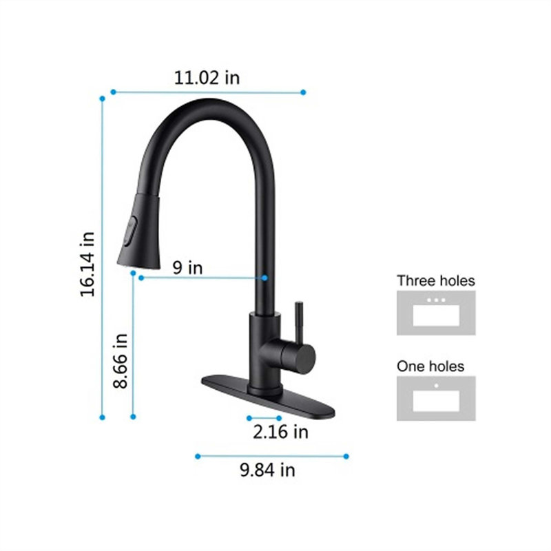 Red Cloud Pull Down Kitchen Faucet, Matte Black