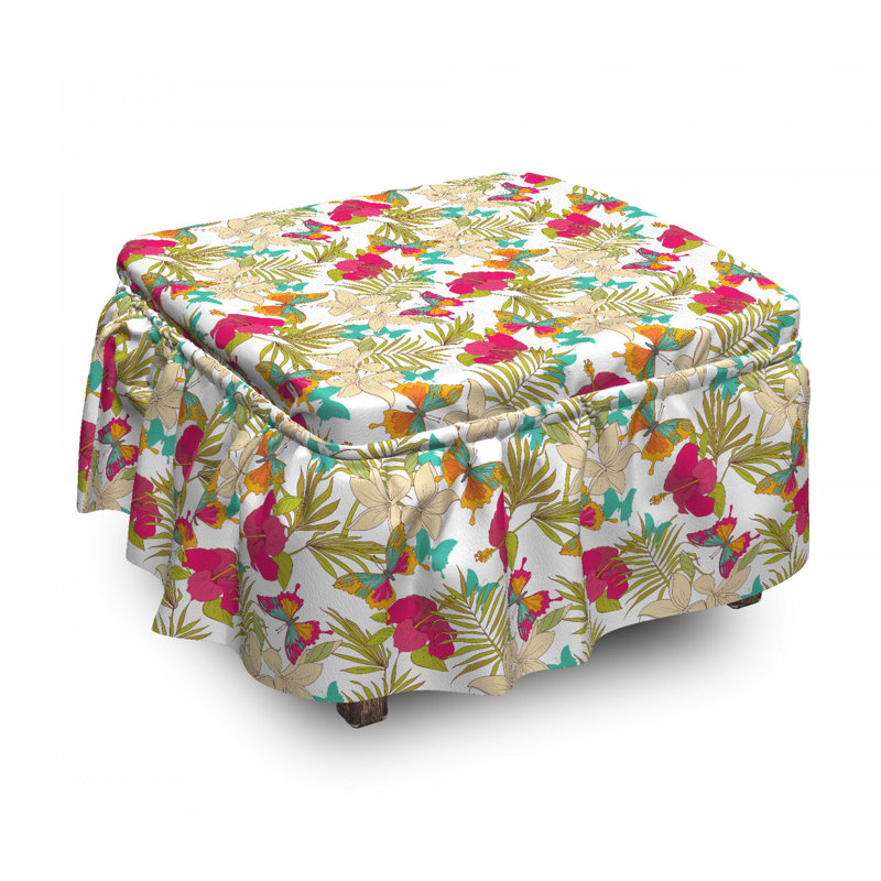 Housse pour repose-pieds de fleurs tropicales