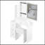 Petite coiffeuse 29,2 po avec tabouret de chevet gauche + tabouret rembourré, 2 blocs d'alimentation CA + 2 ports USB, support pour sèche-cheveux, très grand miroir à DEL coulissant à contrôle tactile, changement de couleur tricolore, réglage de la-1643616257