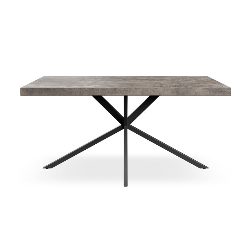 Datilus Dining Table Modern Table w Black Legs, Grey