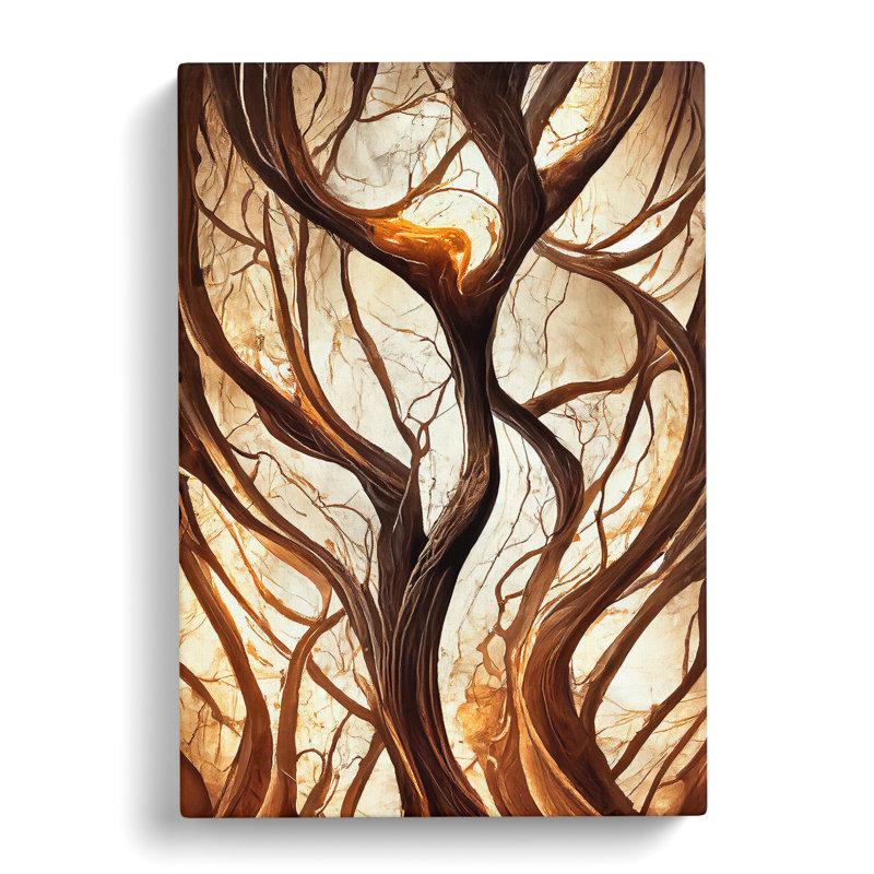 Abstract Autumn Tree No.1 - Wrapped Canvas Print, 50cm H x 35cm W x 3cm D