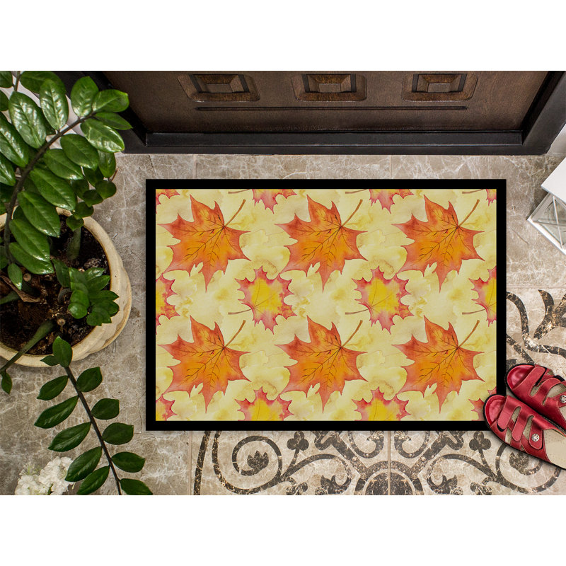 Tapis d'intérieur antidérapant, Rectangle 24 po x 36 po, Jaune et orange