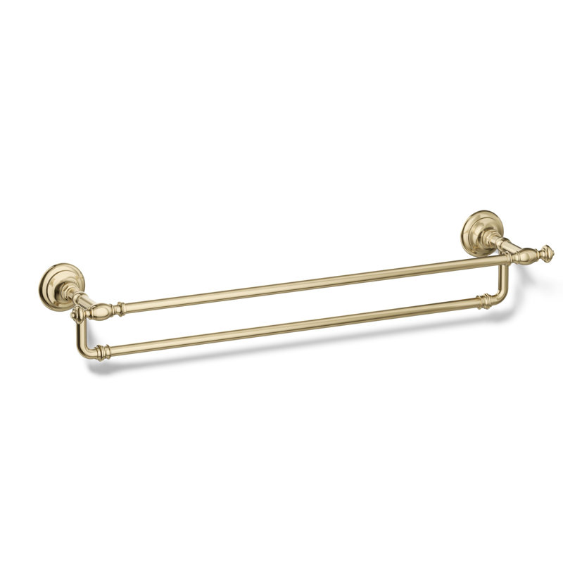 Artifacts® Double 24" Wall Mounted Towel Bar, Vibrant French Gold