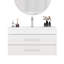 Meuble-lavabo mural blanc brillant de 36 pouces avec tiroirs doubles, système de fermeture en douceur, lavabo en céramique, poignée longue, installation facile,