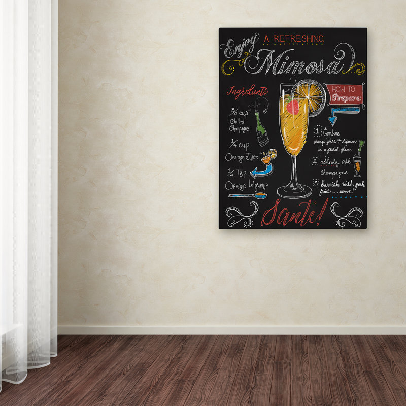 « mimosa », affiche rétro sur toile tendue, H 19 po x l 14 po