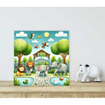 «Happy Zoo Adventure: Cheerful Animals», reproduction sur toile