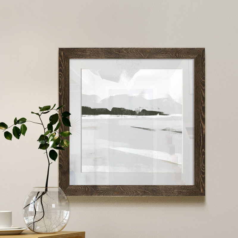Coastal brume II-reproduction de photo encadrée, H 21 po x l 21 po x P 1 po, Papier, cadre noyer, Blanc