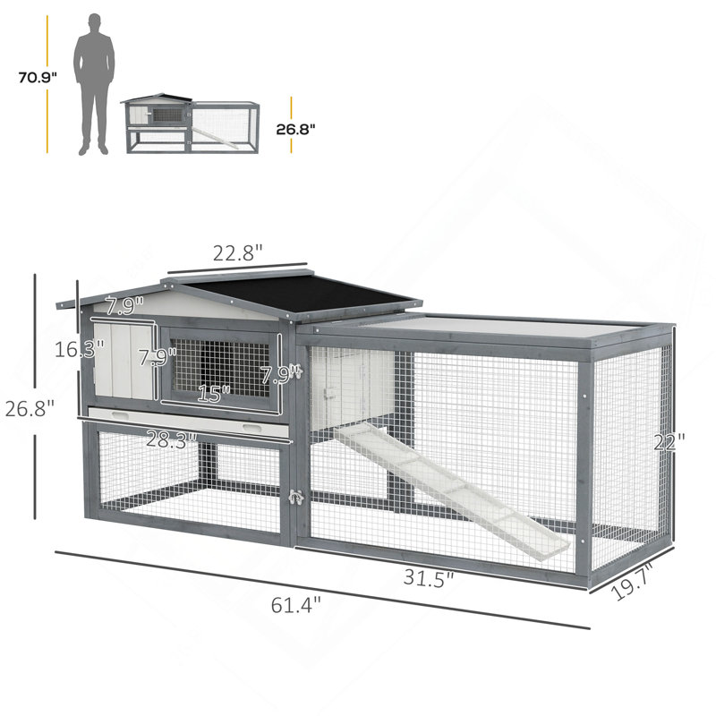 Cage à lapins Pawhut