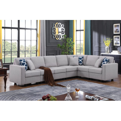 Solina Linen Reversible Modular Corner Sectional Sofa