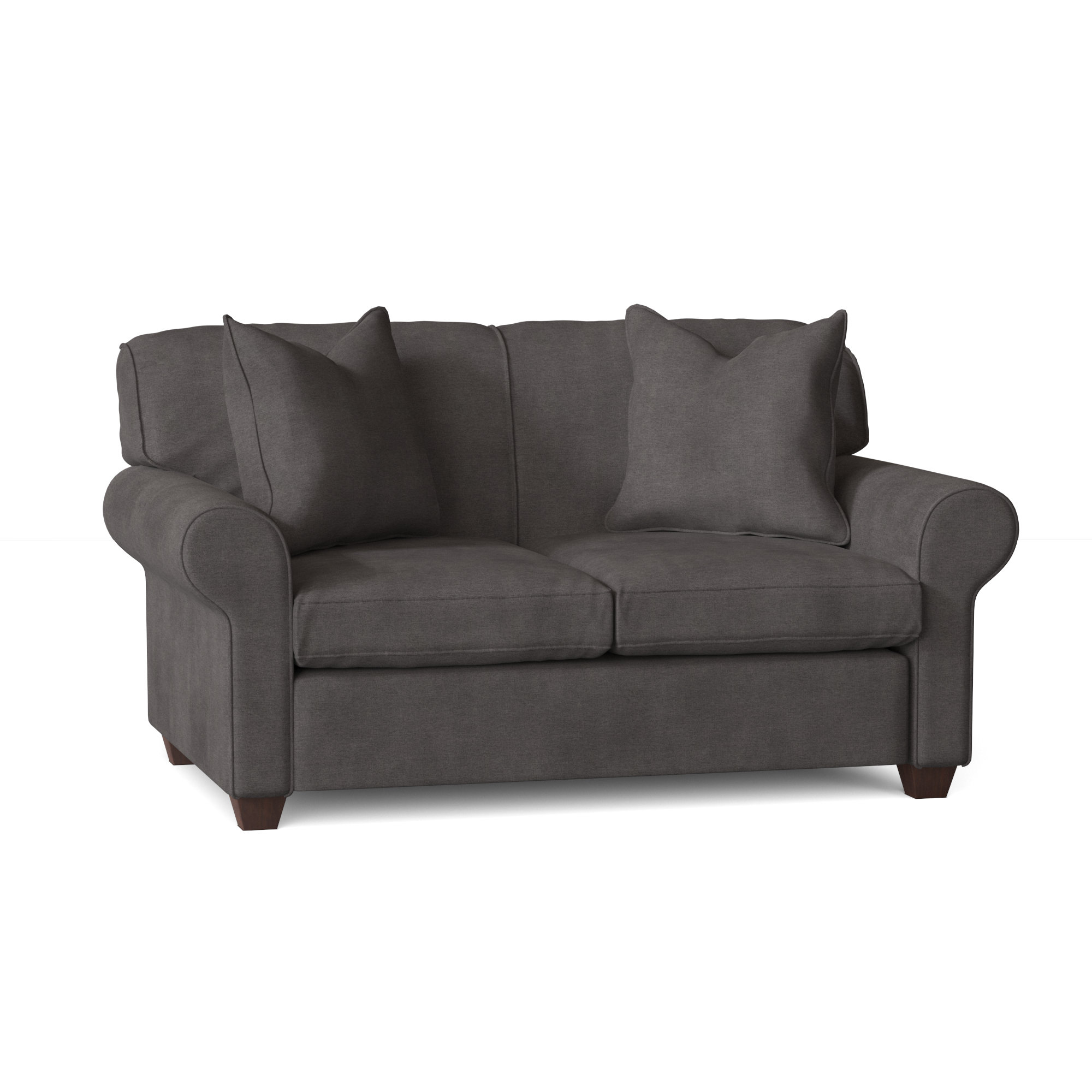 Rasberry 59” Rolled Arm Loveseat with Reversible Cushions