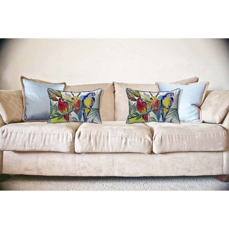 Parrot Parrot Family Outdoor Rectangular Pillow Cover and Insert, Large