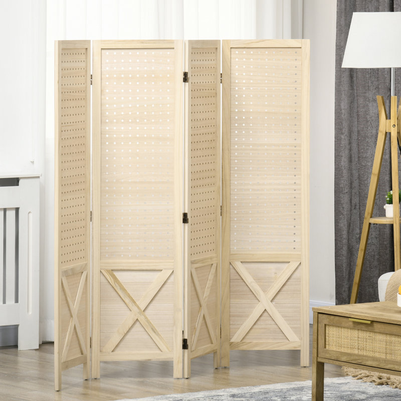 Cloison d'intimité pour bureau à domicile - Écran naturel en bois de 4,7 pi de hauteur pour couloir