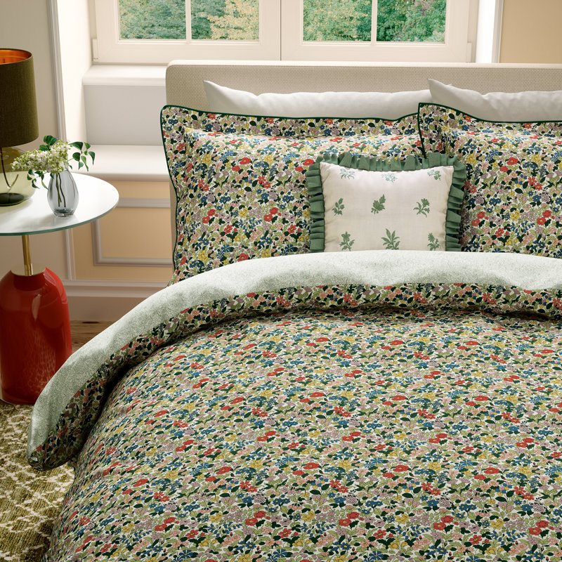 Blossom Harmony Cotton Floral Duvet Cover Set with Pillowcases Included, Double Duvet Cover + 2 Double Pillowcases