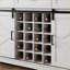 Armoire, bar à vin 58 po avec porte de grange coulissante, porte-bouteilles, 3 tiroirs, buffet blanc antique | Blanc cassé | Cuisine
