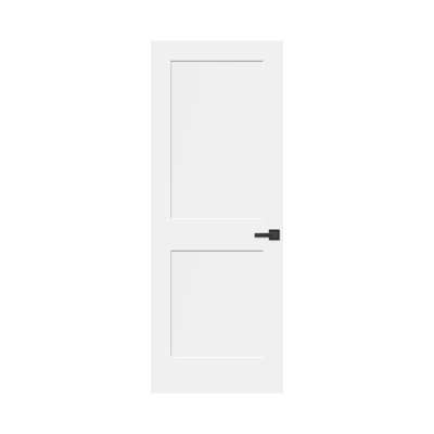 (With Lockset And Hinge Hole) Primed 2-Panel Solid Wood Interior Shaker Door