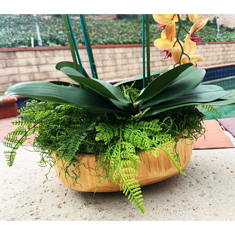 Orchidées florales, Orange, H 26 po x l 12 po x P 12 po