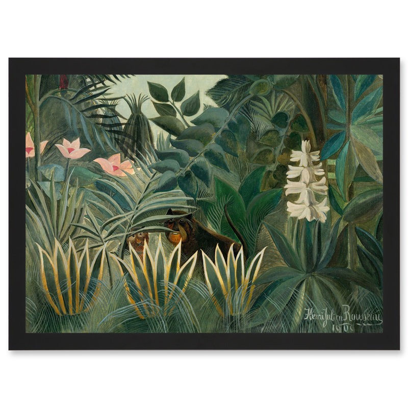 French Equatorial Jungle by Henri Rousseau - Single Picture Frame Painting