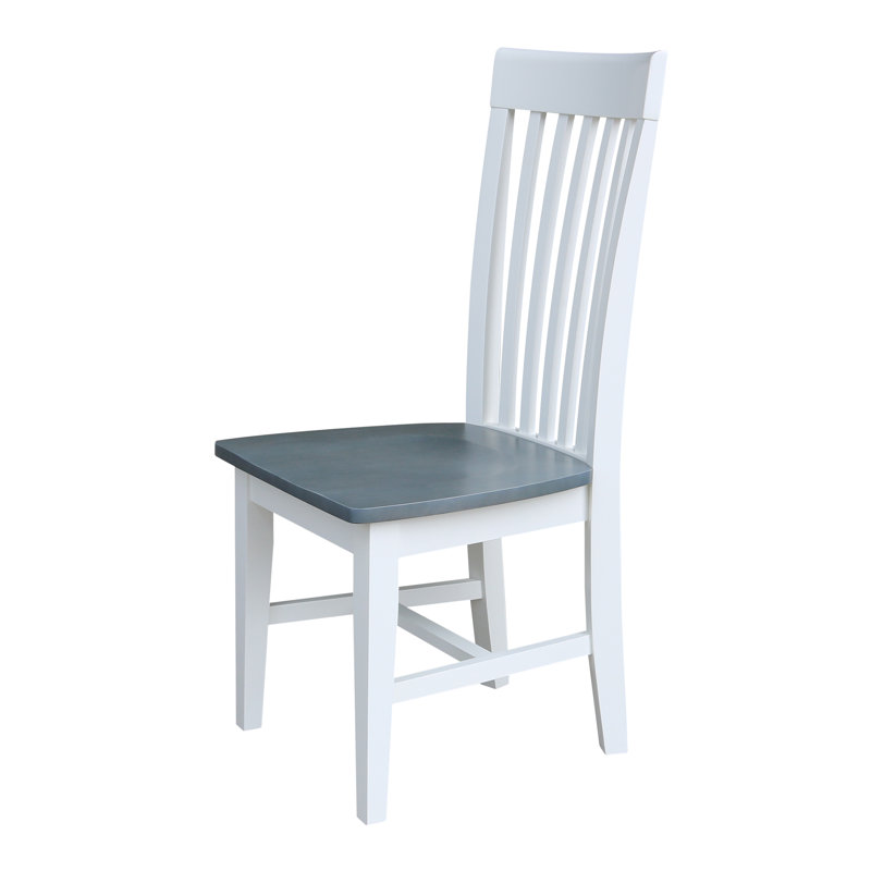 Sardinia Solid Wood Dining Chair, White / Heather Gray